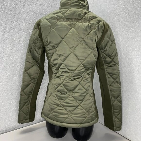 NEW PS Of SWEDEN Womens Jacket Moss Green Size L Gina Quilted Full Zip - Picture 9 of 12